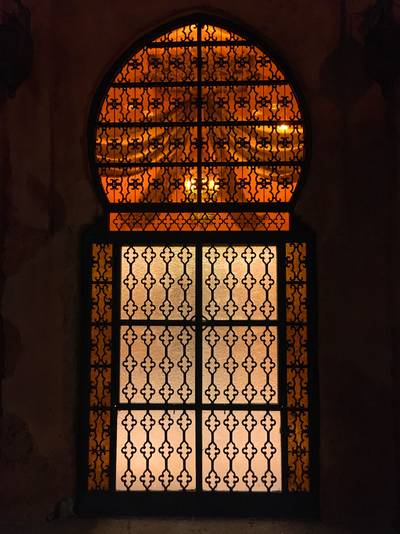 View of the Tangierine Cafe entrance door in the Moroccan Pavilion at Epcot World Showcase