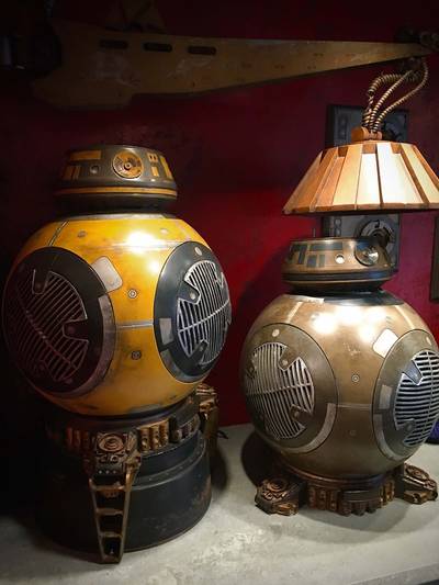 BB-Series astromech droids in storage at the Galaxy's Edge Droid Depot.